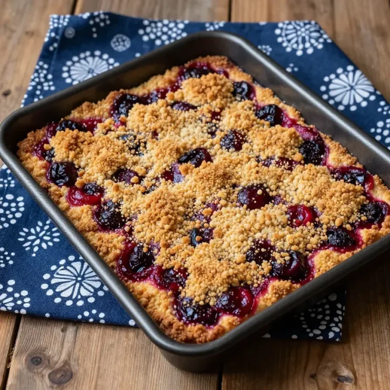 Zwetschgenkuchen mit Quark-Öl-Teig auf einem Blech, frisch gebacken und saftig.