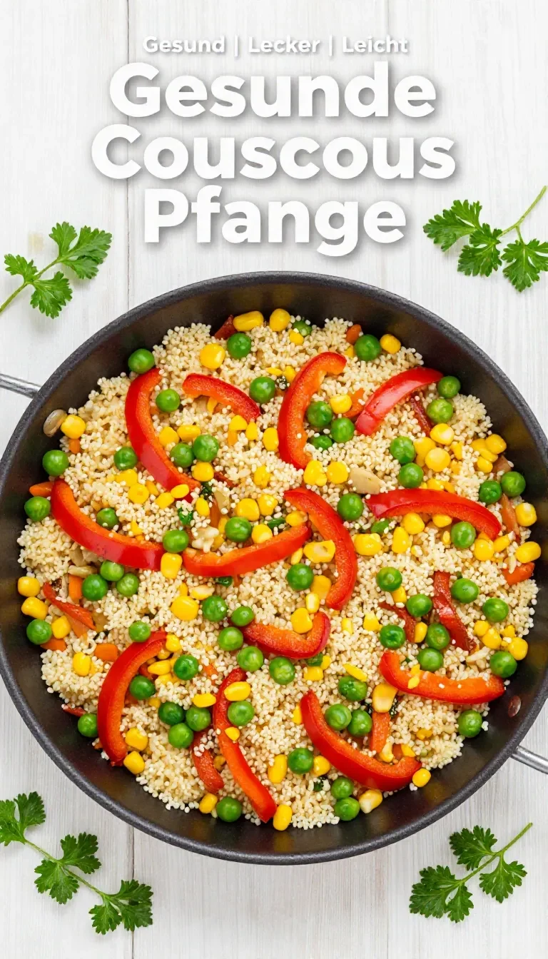 Eine gesunde Couscous-Pfanne mit Zucchini und Feta, frisch zubereitet und serviert.