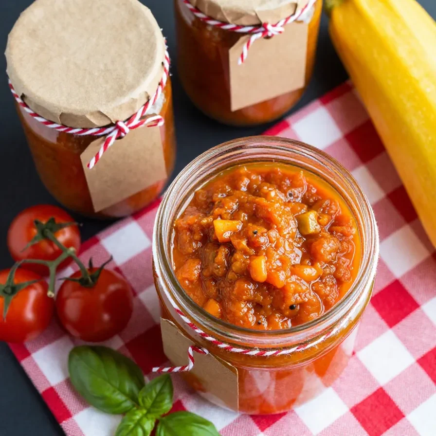 Frische Zucchini und Tomaten in einer Pfanne für ein Sugo zubereitet