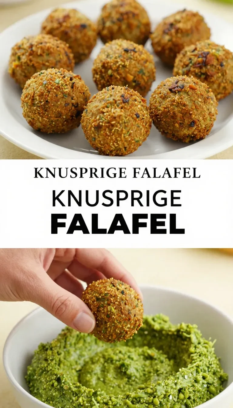 Frisch zubereitete Falafel aus der Heißluftfritteuse auf einem Teller mit Beilagen