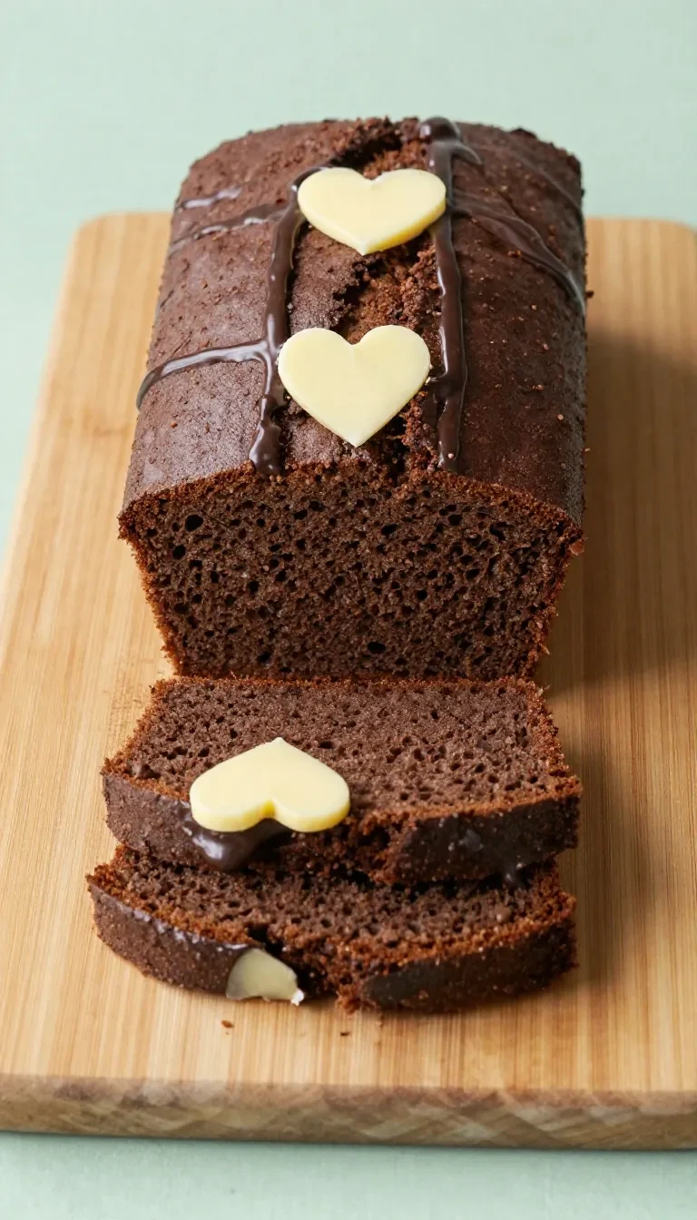 Saftiger Zucchini-Schokokuchen auf einem Teller, mit dunkler Glasur und einzelnen geraspelten Zucchini-Stückchen im Teig.