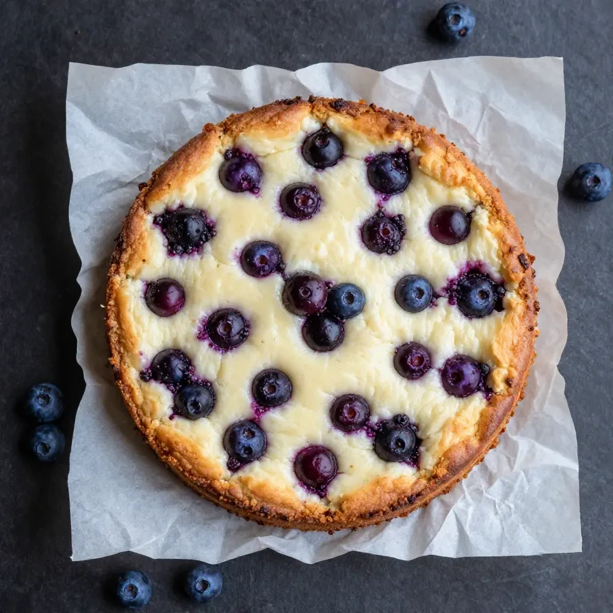 Einfacher Brombeerkuchen mit goldbrauner Kruste und frischen Brombeeren auf einem Teller
