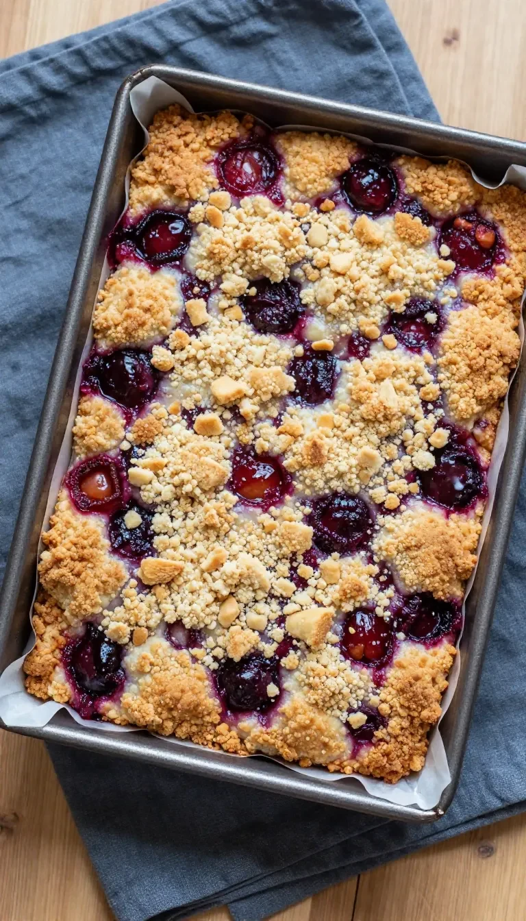 Ein frischer Zwetschgenkuchen mit Quark-Öl-Teig vom Blech, mit goldbraunem Rand und saftigen Zwetschgenstücken auf einem Backblech.