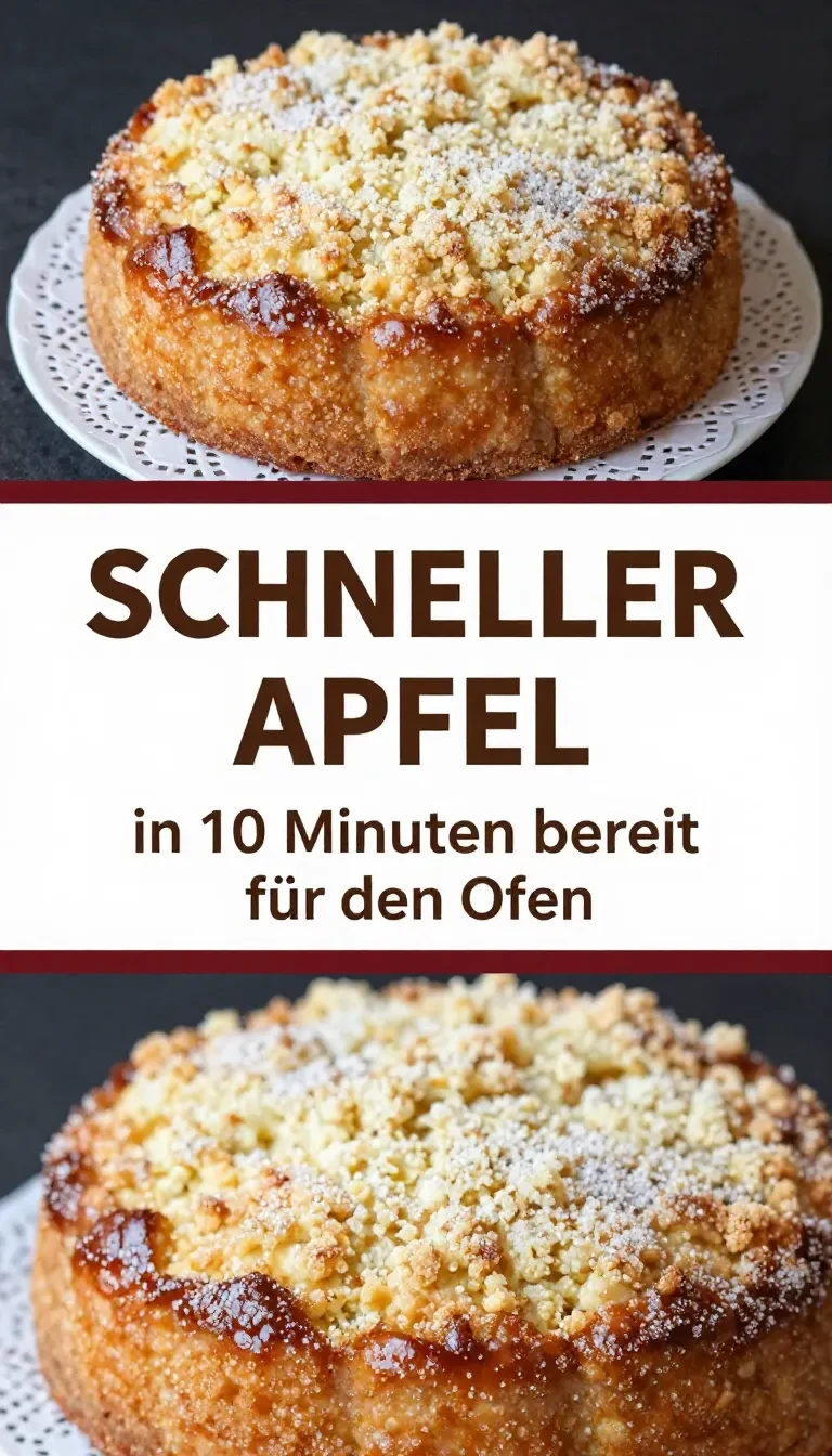 Ein frisch gebackener Apfel Schmandkuchen mit goldbrauner Oberfläche und Apfelscheiben auf einem Kuchenblech