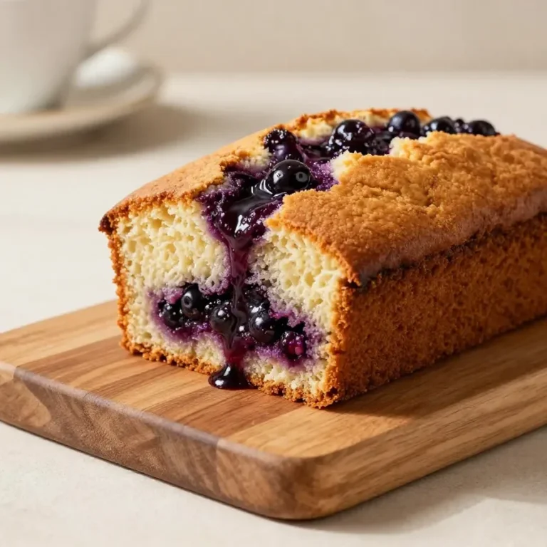 Frisch gebackener Pflaumenkuchen aus der Kastenform mit goldbraunem Teig und saftigen Pflaumenstücken.