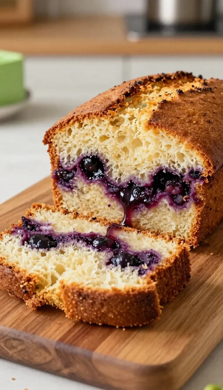 Frisch gebackener Pflaumenkuchen aus der Kastenform mit goldbraunem Teig und saftigen Pflaumenstücken.
