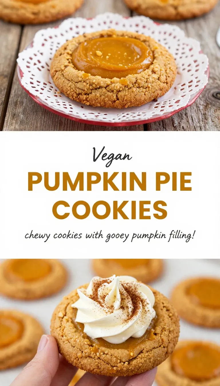 Vegane Pumpkin-Pie-Cookies auf einem Teller mit Kürbisgewürz und cremiger Füllung