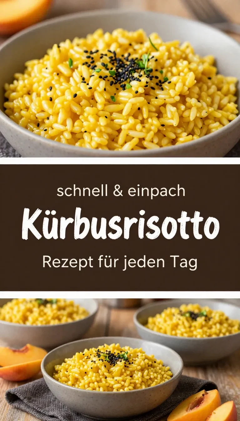 Cremiges Hokkaido-Kürbisrisotto in einer Schale, garniert mit frischer Petersilie und Parmesan.