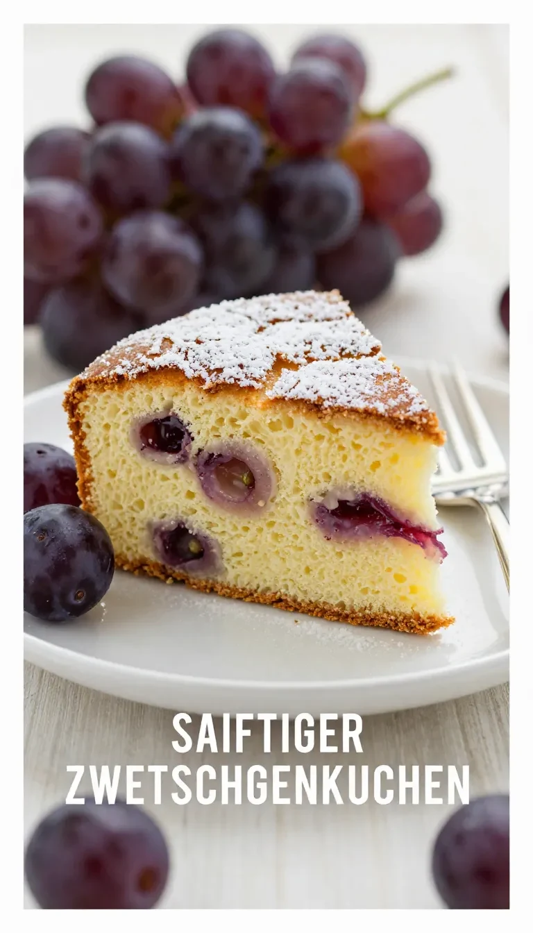 Saftiger Zwetschgenkuchen mit goldbraunem Rührteig und frischen Zwetschgen in einer Backform