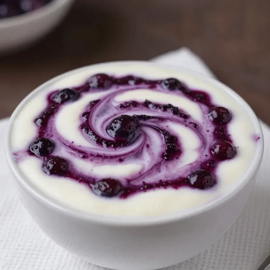 Schüssel mit einem Açaí Bowl, garniert mit Banane, Beeren, Granola und Kokosraspeln auf hellem Tisch.