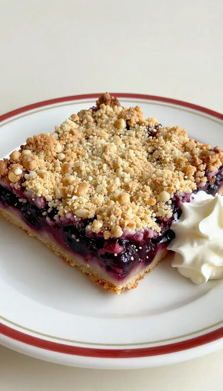 Ein Stück Omas Streusel-Zwetschgenkuchen mit Mürbteig auf einem Teller, mit goldbraunen Streuseln und saftigen Zwetschgen.